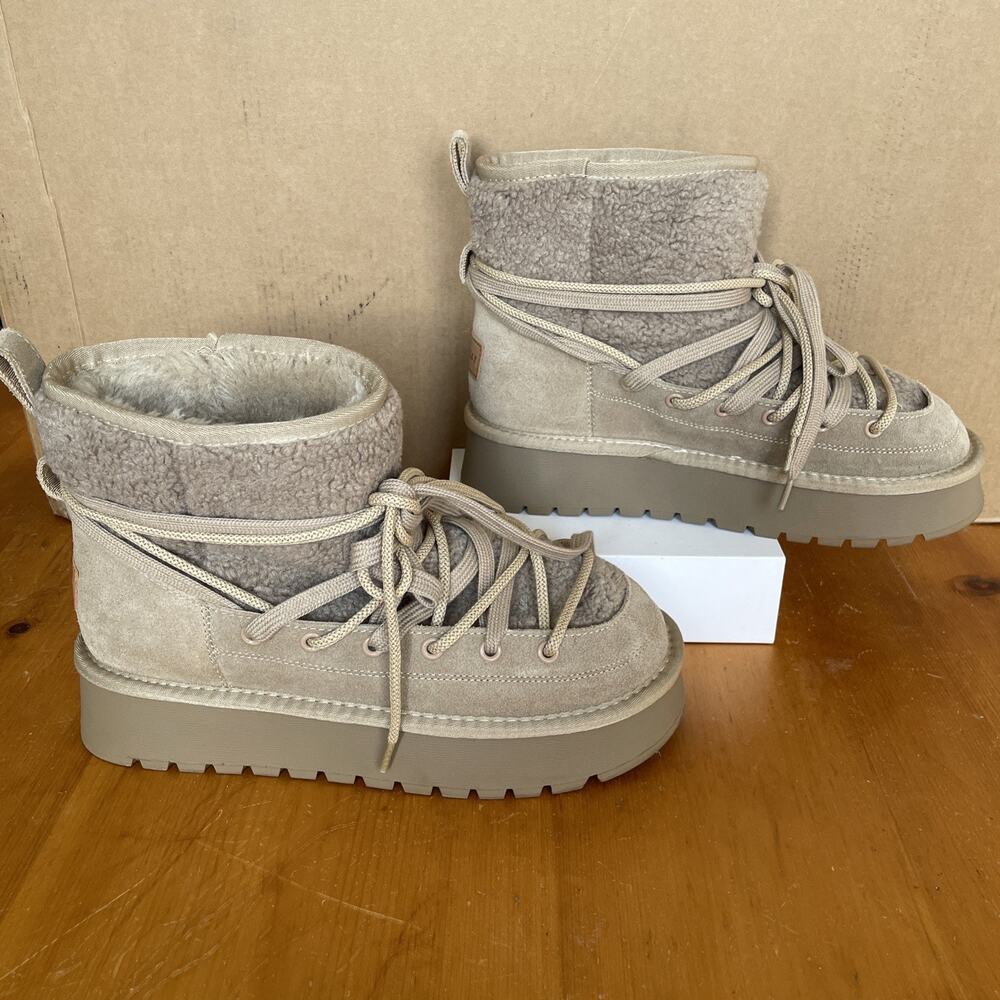 BEAU TODAY Womens Platform Ankle Boots Size 40